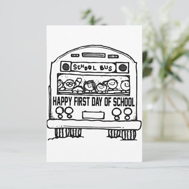 Cartão De Agradecimento Primeiro Dia do Ensino Grau Um (Em pé/Frente)