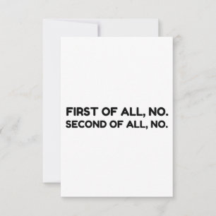 Cartão De Agradecimento Primeiro Não Segundo Não