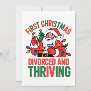 Cartão De Agradecimento Primeiro Natal Divorciado e Próspero Natal