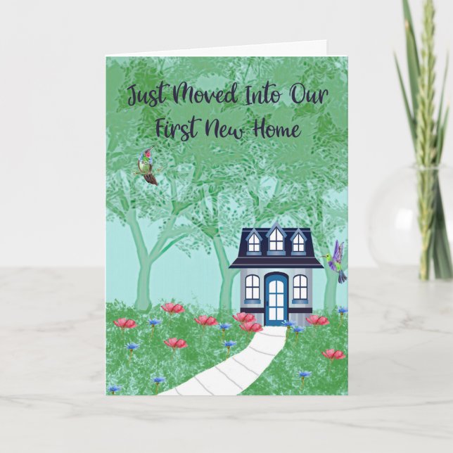 Cartão De Agradecimento Primeiro novo lançamento em casa (Frente)