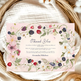 Cartão De Agradecimento Primeiro primeiro aniversario do Strawberry Berry