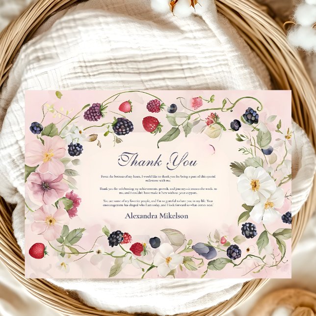 Cartão De Agradecimento Primeiro primeiro aniversario do Strawberry Berry (Criador carregado)