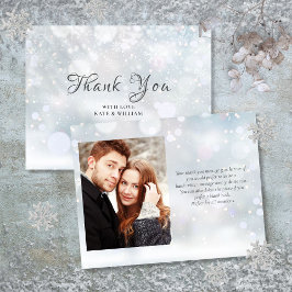 Cartão De Agradecimento Primeiros Flocos de Neve do Inverno Foto de Letra 