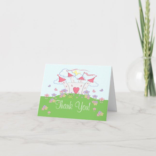 Cartão De Agradecimento Princesa Castle, Obrigado. (Frente)