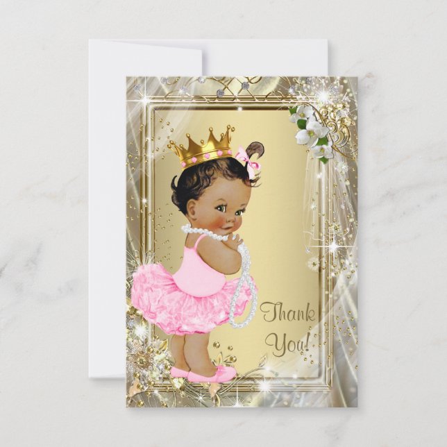 Cartão De Agradecimento Princesa Étnica Pearls Flagrante Chá de fraldas (Frente)