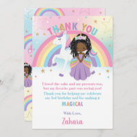 Princesa Negra-Africana Rainbow Unicorn Aniversári