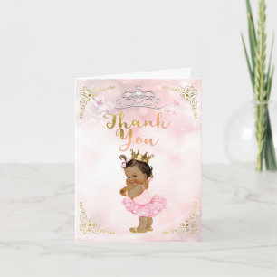 Cartão De Agradecimento Princesa Rosa Vintage Bebê Menina Obrigada