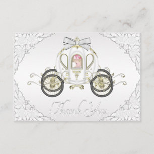 Cartão De Agradecimento Princesa Treinamento do bebé e obrigado branco do