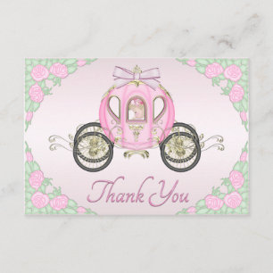 Cartão De Agradecimento Princesa Treinamento do bebé e obrigado do rosa de