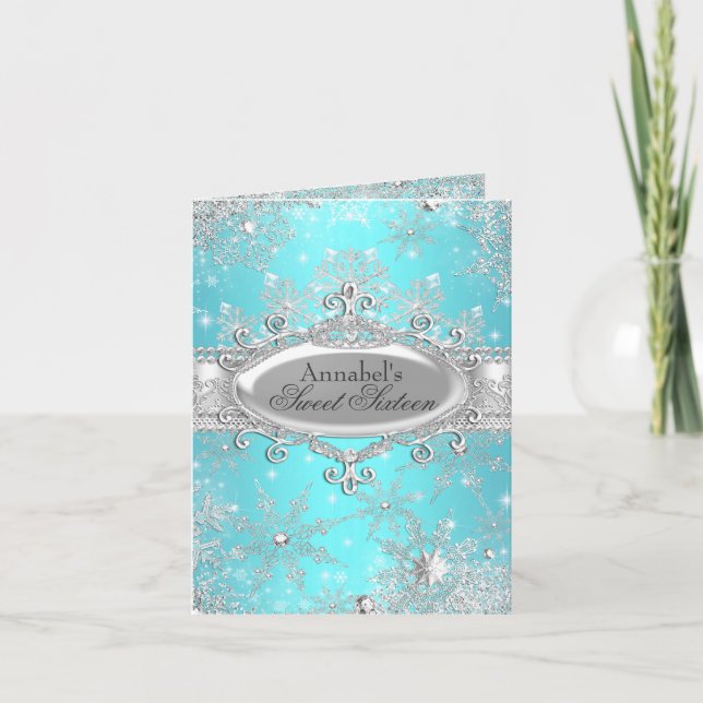 Cartão De Agradecimento Princess Winter Wonderland Thank You Card (Frente)