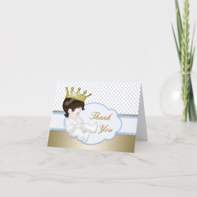 Cartão De Agradecimento Príncipe Chá de fraldas Obrigado (Frente)