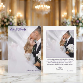 Cartão De Agradecimento Printed 3D Effect Lavender Calligraphy