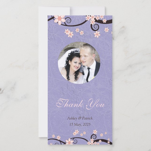 Cartão De Agradecimento Prisioneiros de Amor Violet Obrigado Foto (Frente)