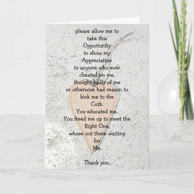 Cartão De Agradecimento Procurando amor (Frente)