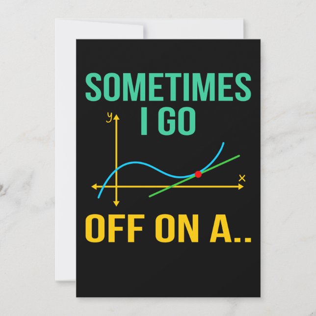 Cartão De Agradecimento Professor de Matemática Tangente Estudante de Mate (Frente)