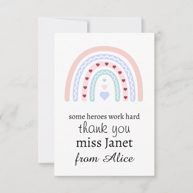 Cartão De Agradecimento Professor de Natal Obrigado Você personalizou o Pr (Frente)