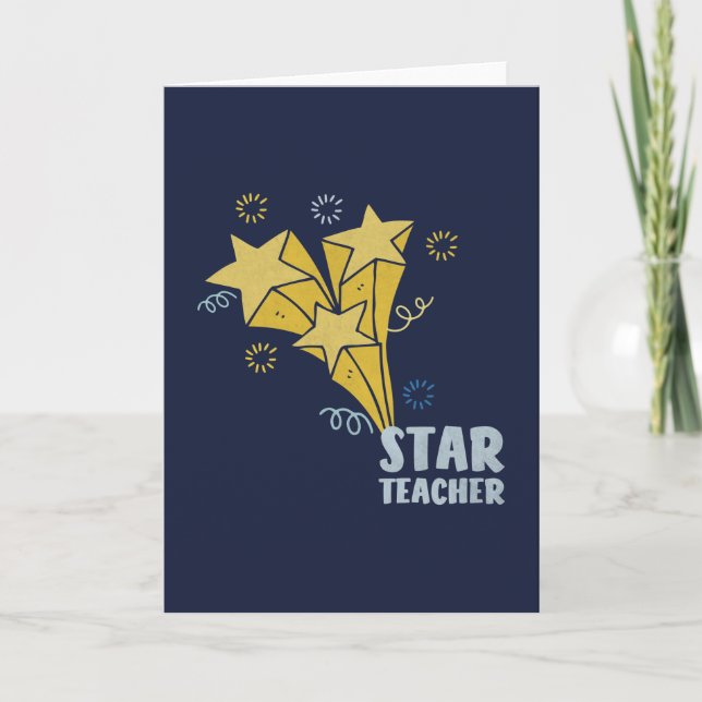 Cartão De Agradecimento Professor em estrela (Frente)