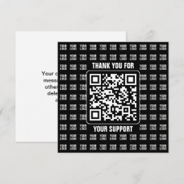 Cartão De Agradecimento Promotional QR code (editable) plus Logo Pattern