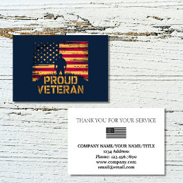 Cartão De Agradecimento Proud Veteran US Flag Company Thank You