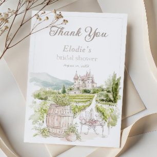 Cartão De Agradecimento Proveniência Elegante Chateau - Brida