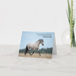 Cartão De Agradecimento Provérbios 21:31 Verso de Bíblia de Cavalo Selvage