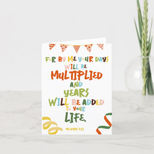 Cartão De Agradecimento Provérbios 9:11 Bíblia Vintage Verse Birthday