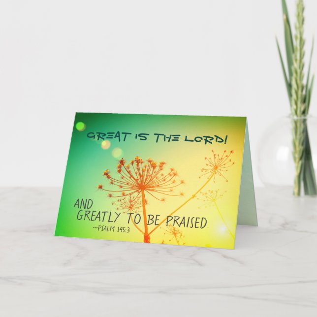 Cartão De Agradecimento Psalm 145:3 Great is the Lord, Bible Verse card (Frente)