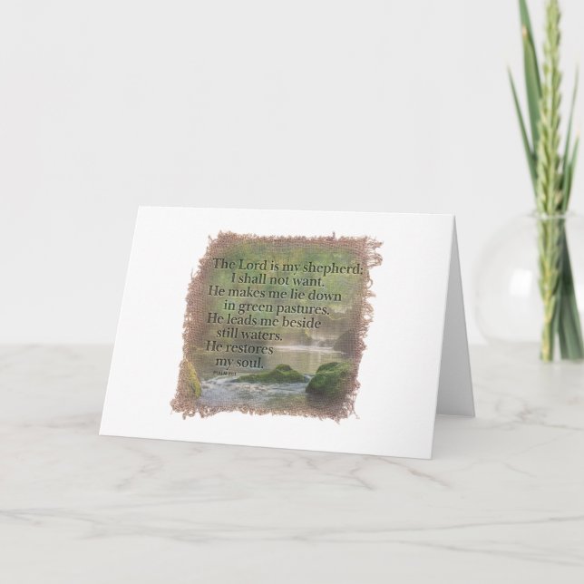 Cartão De Agradecimento PSALM 23:1 - Greeting Card (Frente)