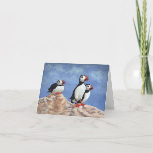 Cartão De Agradecimento Puffin Trio