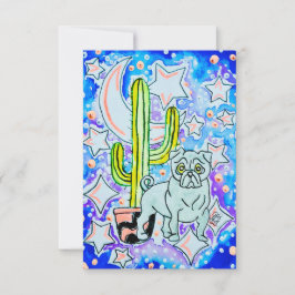 Cartão De Agradecimento Pug & Cactus