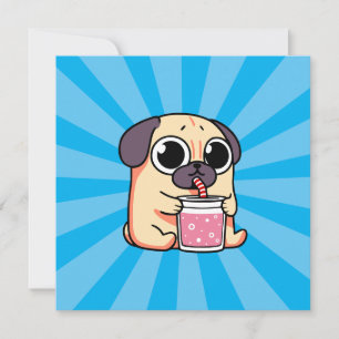 Cartão De Agradecimento Pug Gato