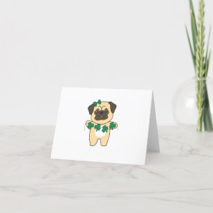 Cartão De Agradecimento Pug Shamrocks Cute Animais Para Felicidade