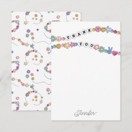 Cartão De Agradecimento Pulseira de Amizade Jóias Meninas Personalizadas C