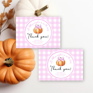 Cartão De Agradecimento Pumpkin com o obrigado cor-de-rosa que chá de fral