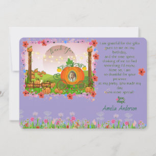 Cartão De Agradecimento Pumpkin De Flor Selvagem Princesa Fada Tale