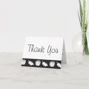 Cartão De Agradecimento Pumpkin Patch in Black Thank You Card