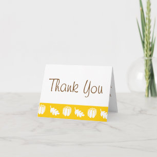 Cartão De Agradecimento Pumpkin Patch in Yellow Thank You Card