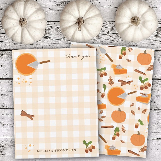 Cartão De Agradecimento Pumpkin Pie outono Ação de Graças (Pumpkin Pie Autumn Fall Thanksgiving Thank You Card)