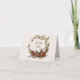 Cartão De Agradecimento Pumpkin Wreath Autumn Queda Inspirivência Bonito