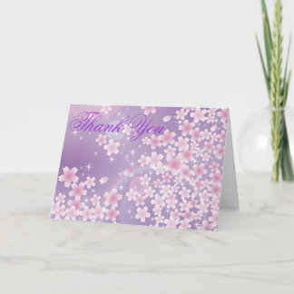 Cartão De Agradecimento Purple Cherry Blossom Thank You Card
