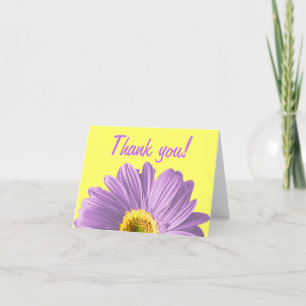 Cartão De Agradecimento Purple Daisy Flower Obrigado Ou Personalizado