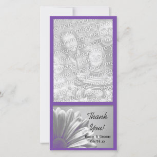 Cartão De Agradecimento Purple Floral Destaques Do Casamento Obrigado