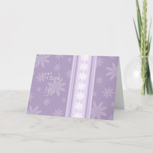 Cartão De Agradecimento Purple Flowers Thank You Flower Girl Card (Frente)