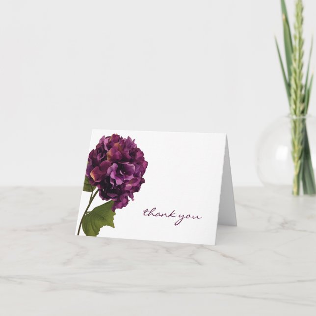 Cartão De Agradecimento Purple Hydrangea - floral thank you notes (Frente)