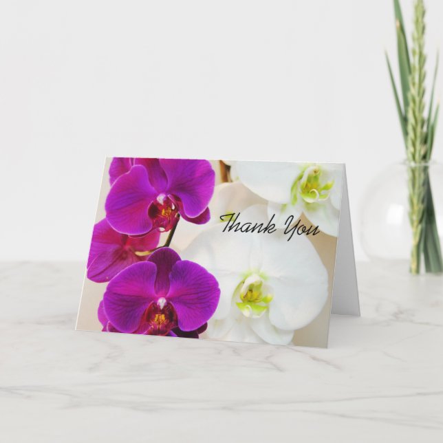 Cartão De Agradecimento Purple Orchid Tropical Thank You Card (Frente)