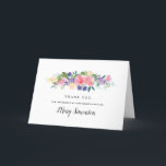 Cartão De Agradecimento Purple Pink Floral 60th Birthday Photo<br><div class="desc">Beautiful way to express your gratitude to family and friends. A lush botanical sprig of pink, purple and blue flowers create a beautiful top border. It is followed by two lines of text that allow you to personalize your thank you followed by your name. Inside you can place your photo...</div>