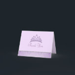 Cartão De Agradecimento Purple Princess Thank You Card<br><div class="desc">This Elegant customizable thank you card features a purple tiara on a light purple background. Customize it by adding your details in the font of your choice!</div>