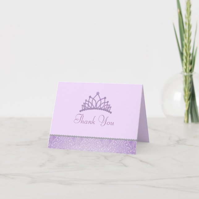Cartão De Agradecimento Purple Princess Thank You Card (Frente)