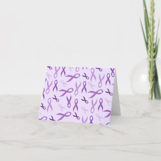 Cartão De Agradecimento Purple Ribbon Awareness Thank You Notes Stationery