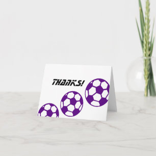 Cartão De Agradecimento Purple Soccer Balls Thanks